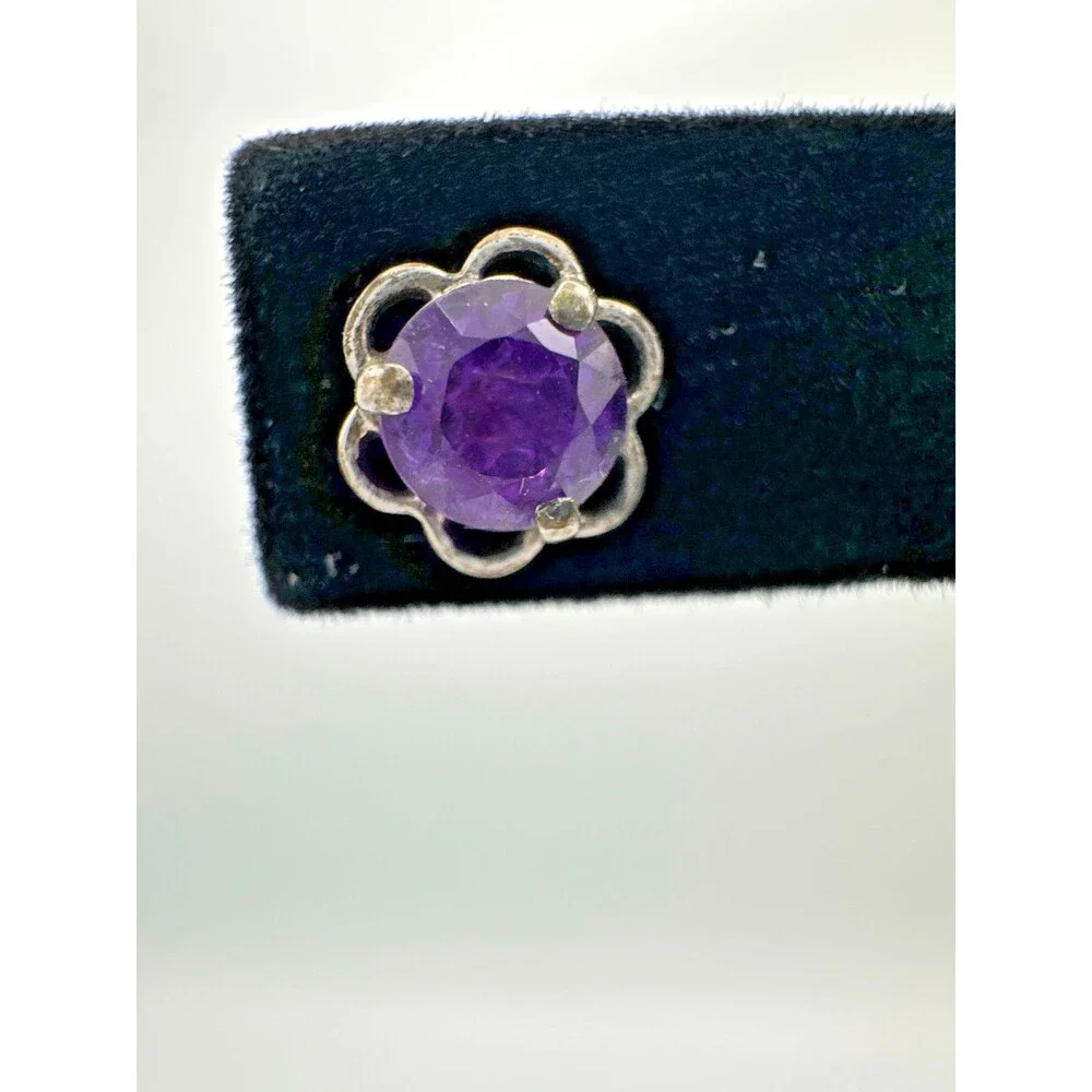 Vintage Amethyst Stud Earrings w/ Info‎ Card – Thunder Bay Ontario